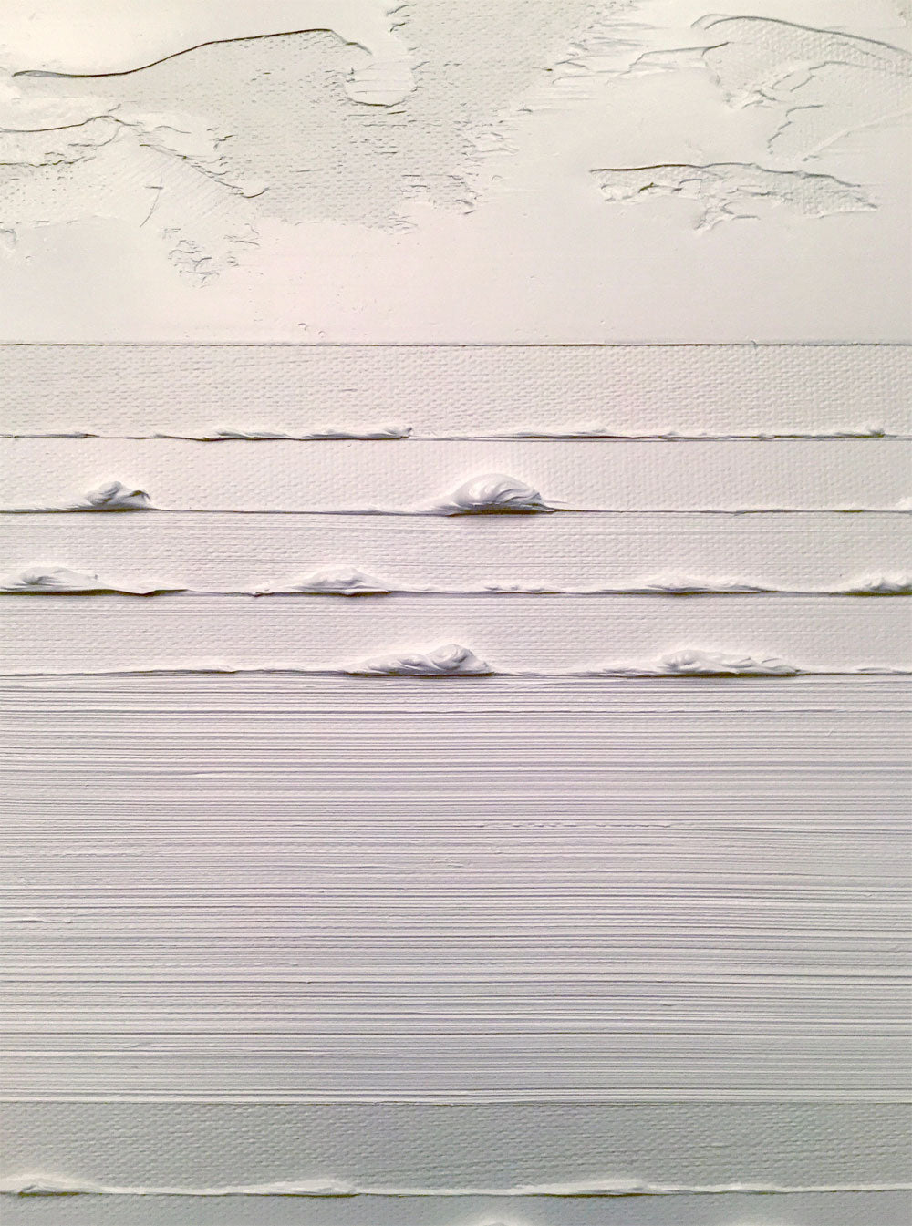 Stripes Oil Painting - White On White by Rose Long