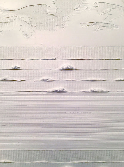 Stripes Oil Painting - White On White by Rose Long