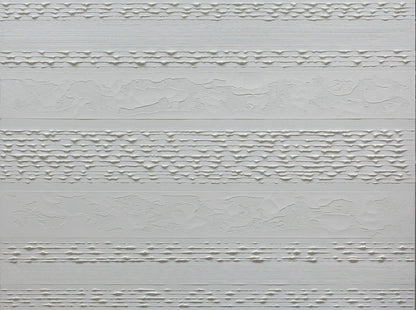 Stripes Oil Painting - White On White by Rose Long