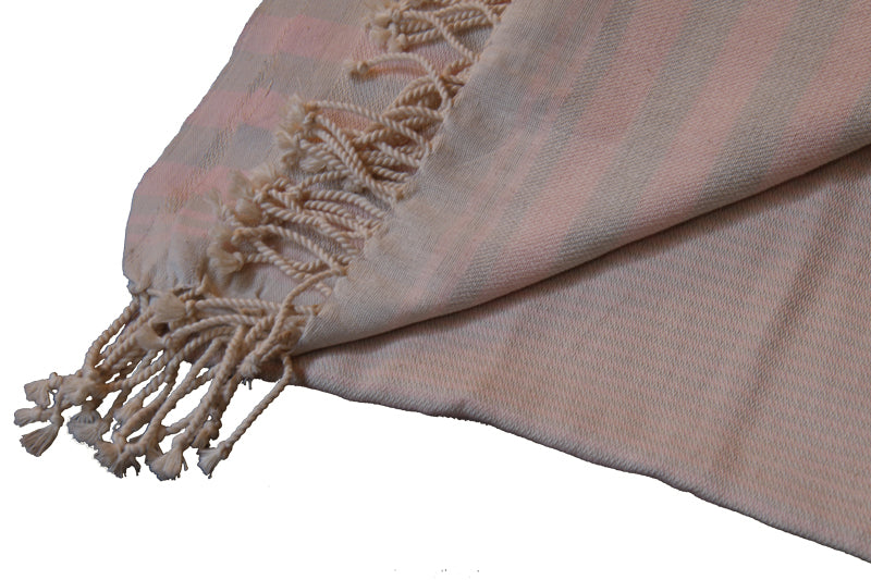 Organic Hammam Towel - Pink and Sage