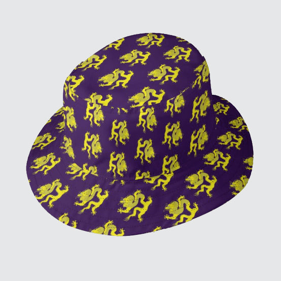 Bucket Hat with Dragons on Purple