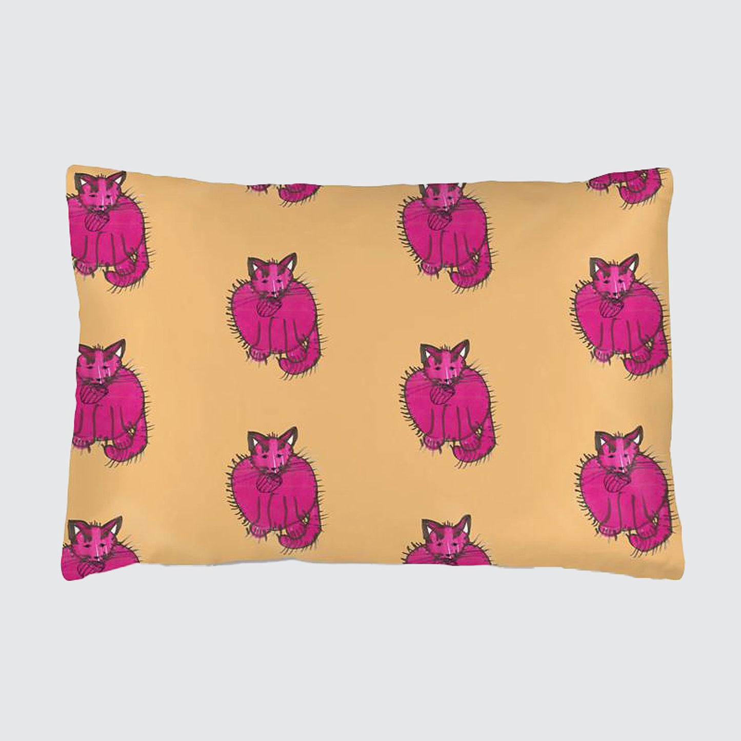 Silk Pillowcase For Children - Orange and Pink - Purry The Burry