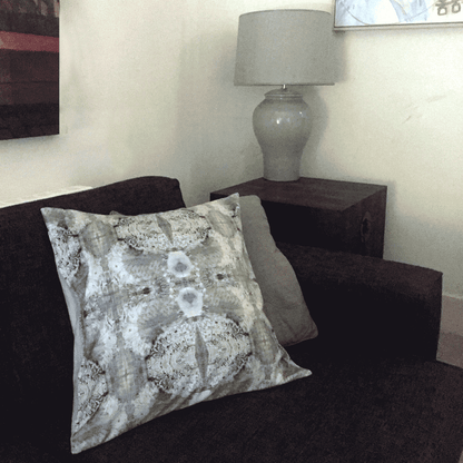 Velvet Cushion - Lace Fan Design