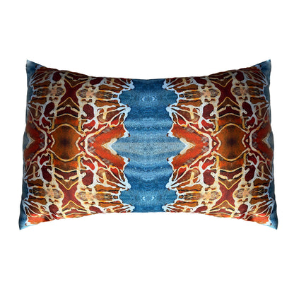 Silk Pillowcase - Orange And Blue