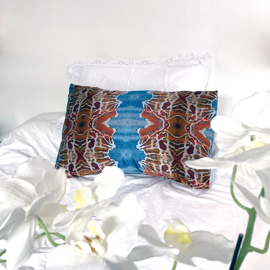 Silk Pillowcase - Orange And Blue