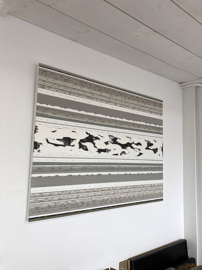 Stripes Oil Painting - Warm Grey by Rose Long