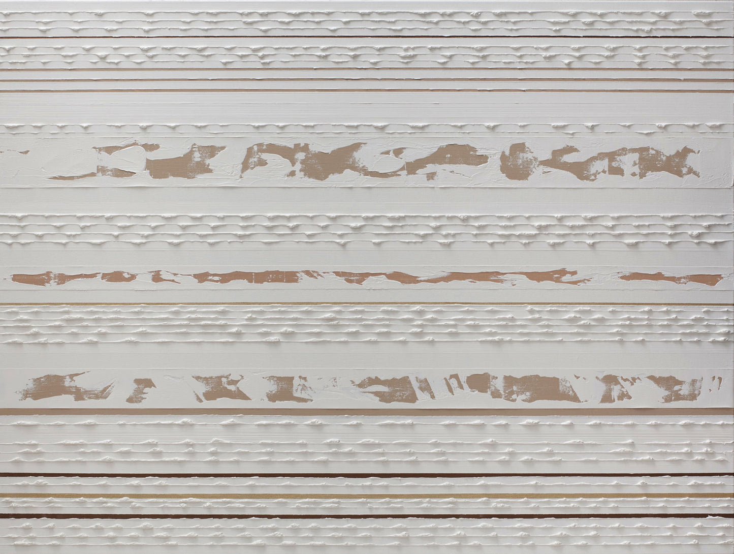 Stripes Oil Painting - White on Clay by Rose Long