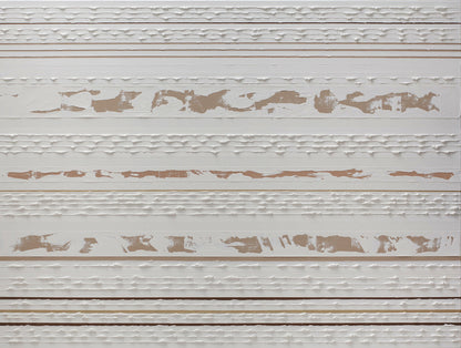 Stripes Oil Painting - White on Clay by Rose Long