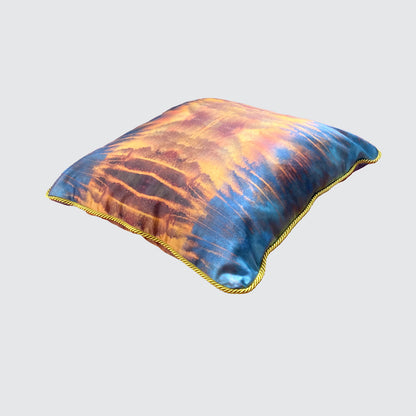 Silk Cushion - Blue Orange Water