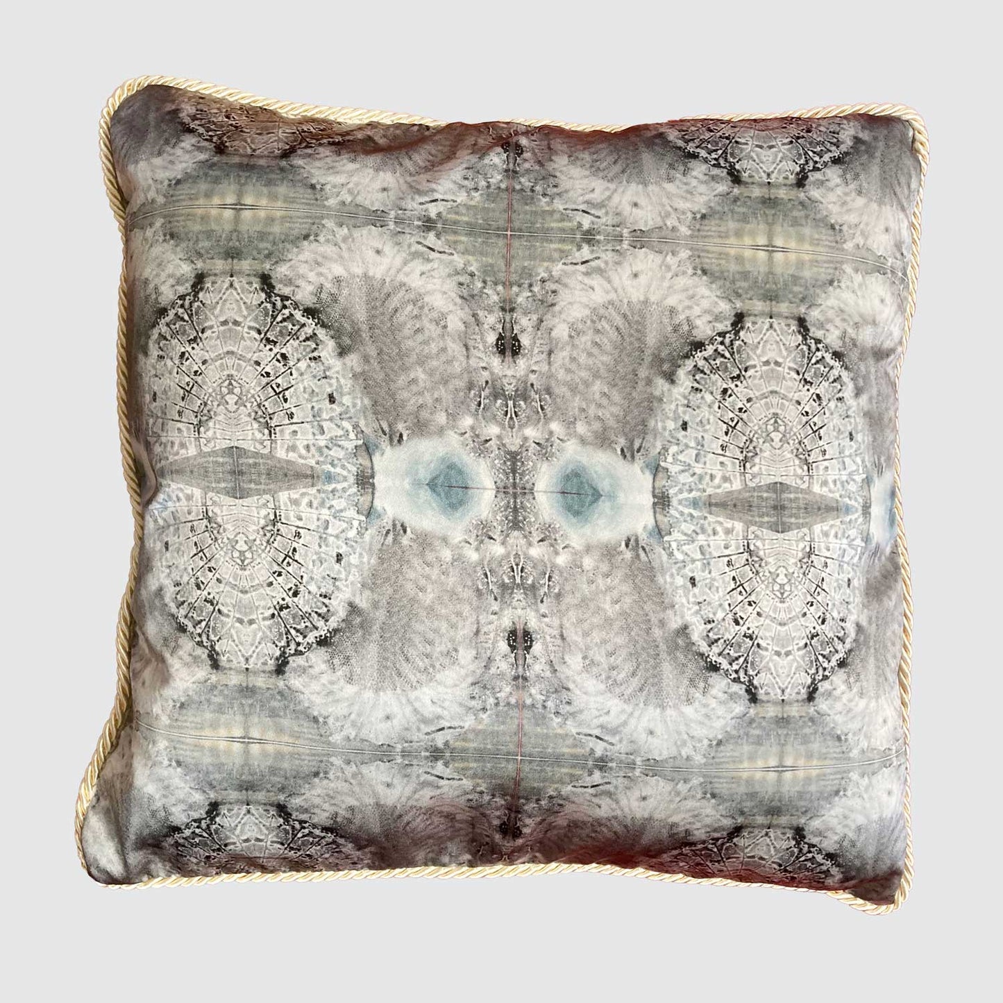 Silk Cushion - Lace Fan Pattern