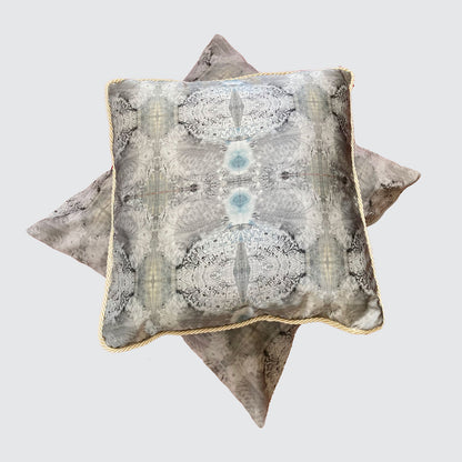 Silk Cushion - Lace Fan Pattern