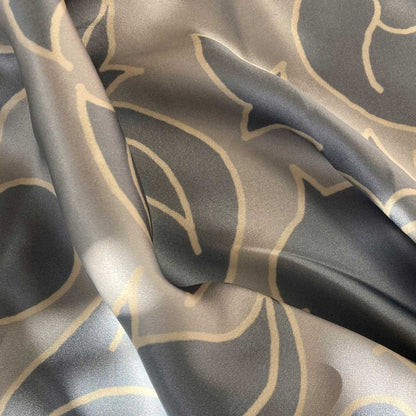 Kimono Silk Robe - Hummingbird Damask Blue On Blue