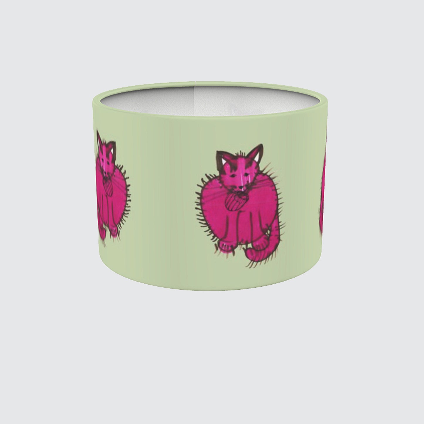 Lampshade 30cm - Purry The Burry - Pink on Green