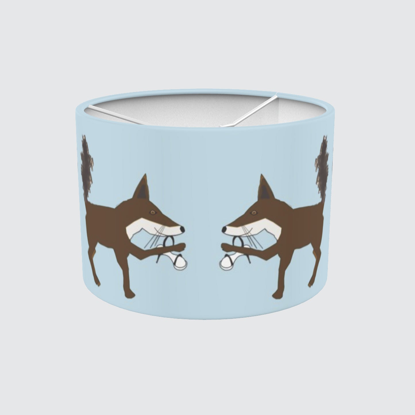 Lampshade 30cm - Pale Blue with Foxy The Fox Design