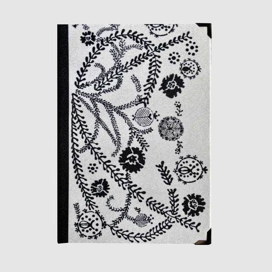 Journal - Hardback Notebook With Blank Pages - Black Foliage On White