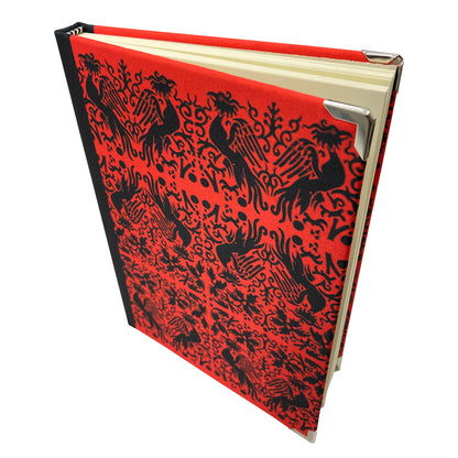 Journal - Hardback Notebook With Blank Pages - Red Phoenix Pattern