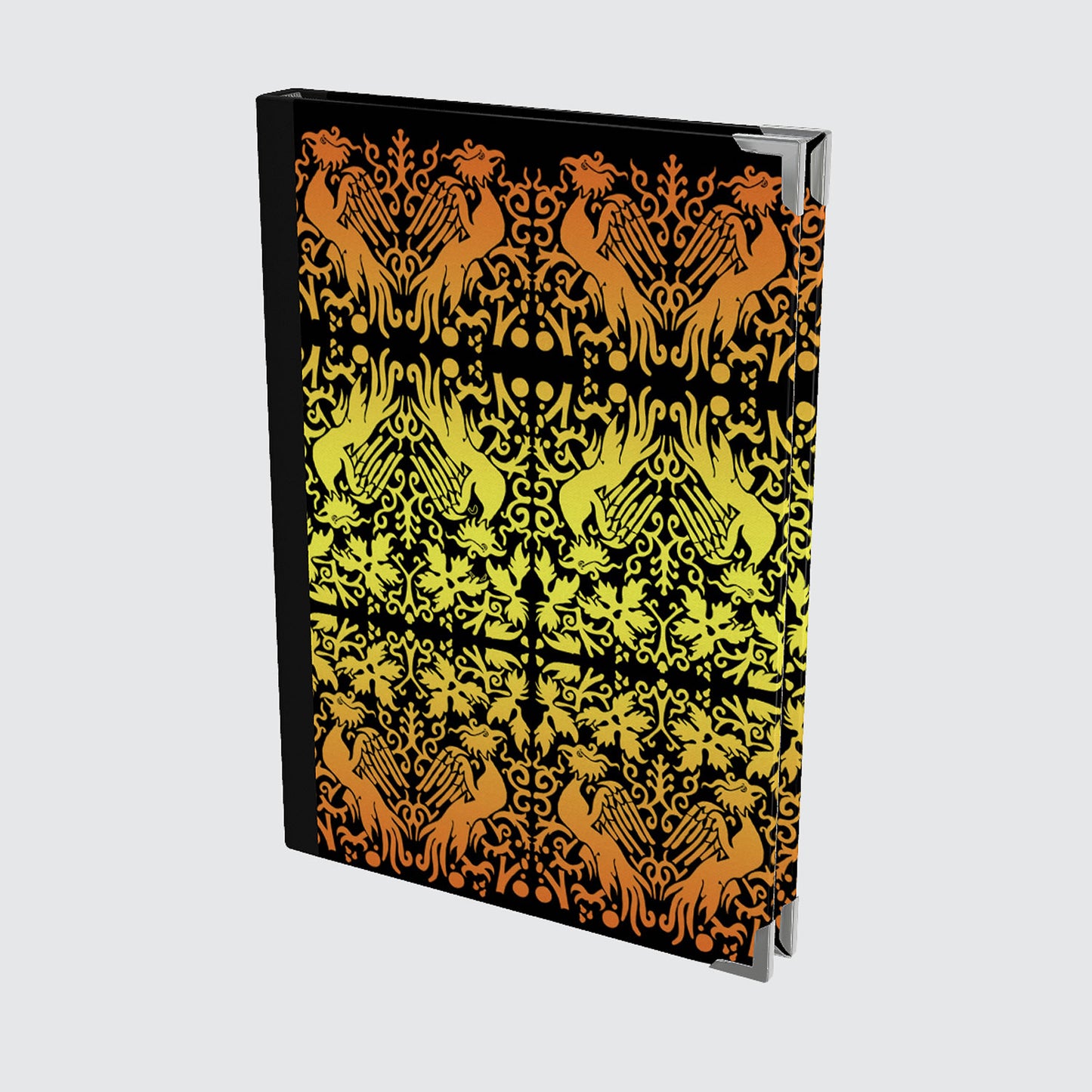 Journal - Hardback Notebook With Blank Pages - Yellow Orange Phoenix