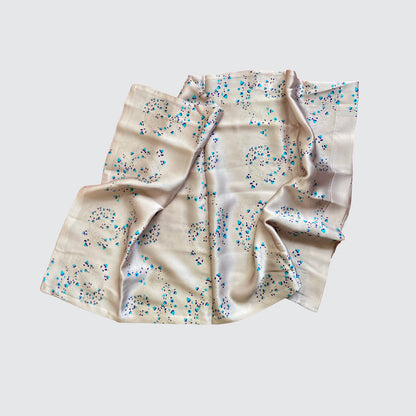 Silk Pillowcase - Pink With Fibonacci Turquoise Flowers
