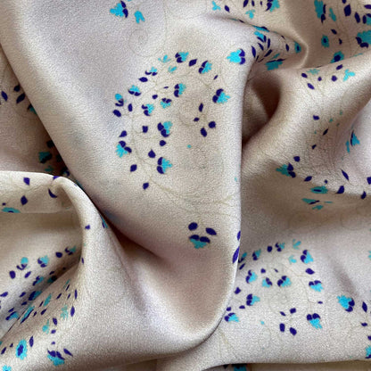 Silk Pillowcase - Pink With Fibonacci Turquoise Flowers