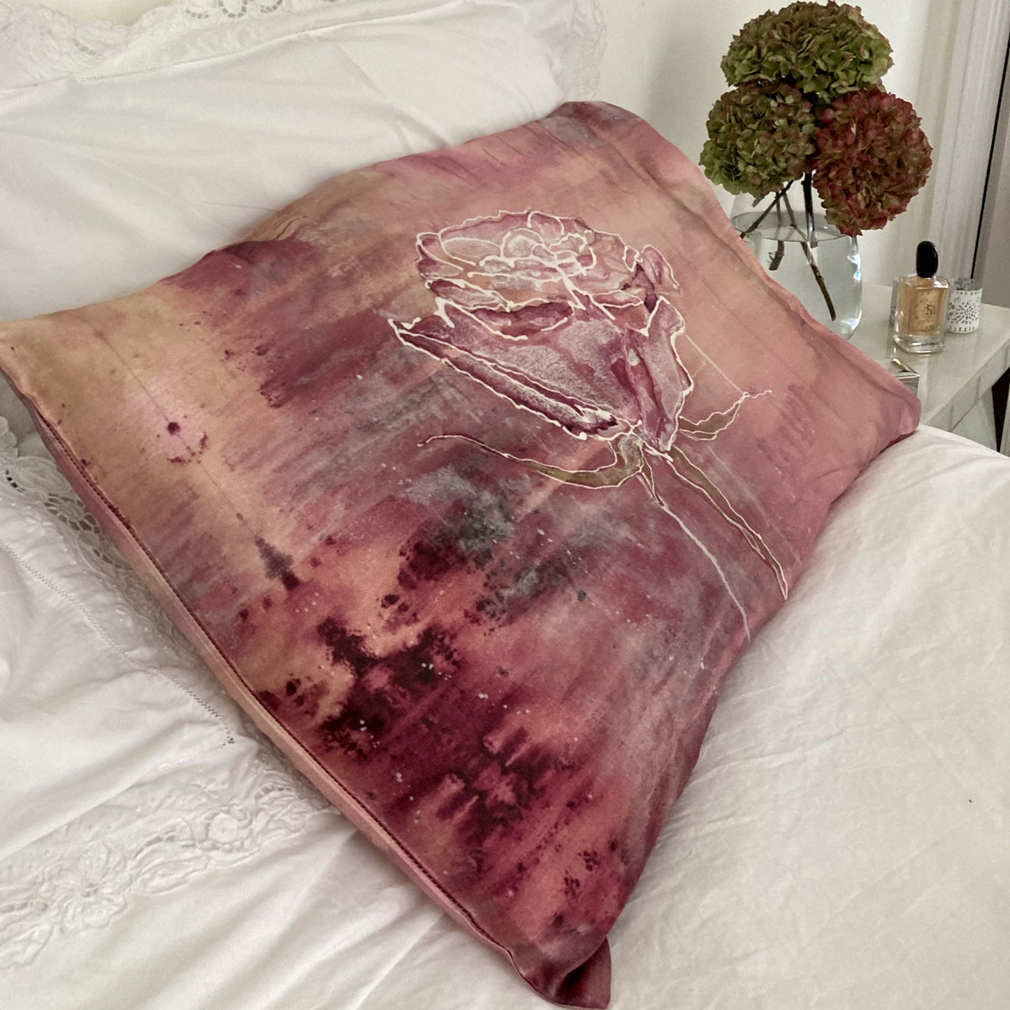 Silk Pillowcase - Violet Pink Rose