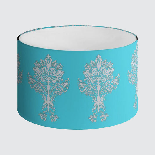 Lampshade 40cm - Turquoise with Damask Pattern
