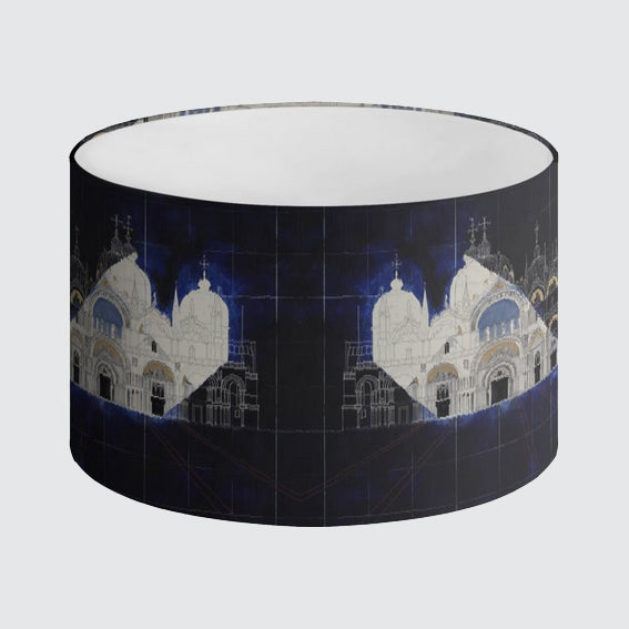 Lampshade 40cm - Venice Basilica on Blue