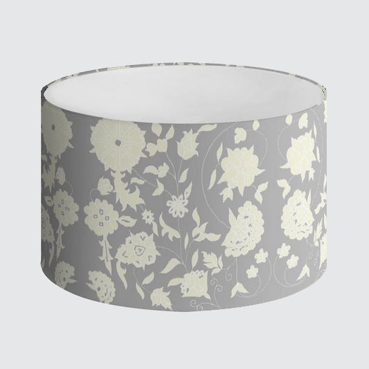 Lampshade 40cm - Cream Carpet Flowers on Grey
