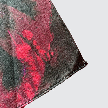 Silk Pocket Square - Red Roses - Machined Hem
