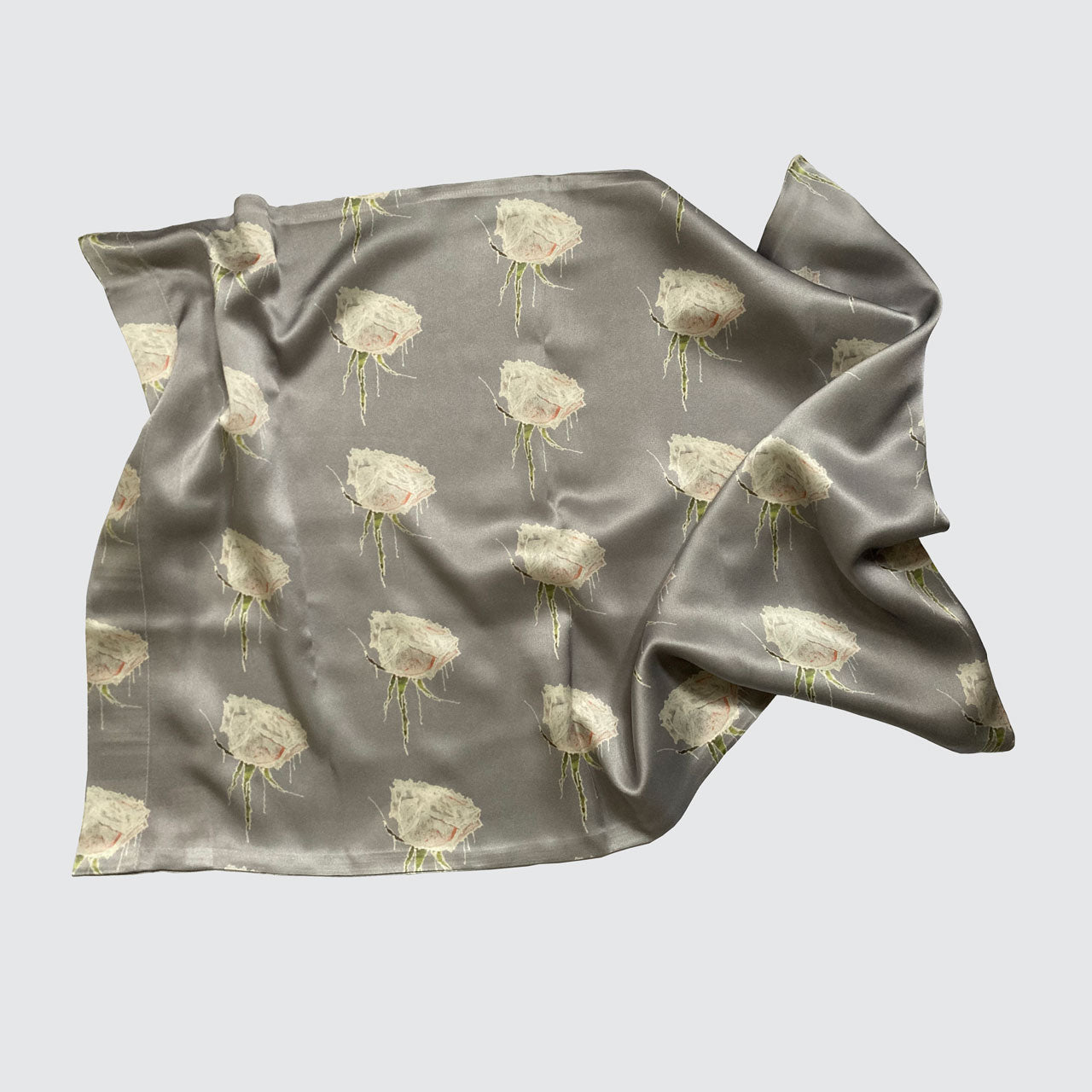 Silk Pillowcase - Lavender With White Roses