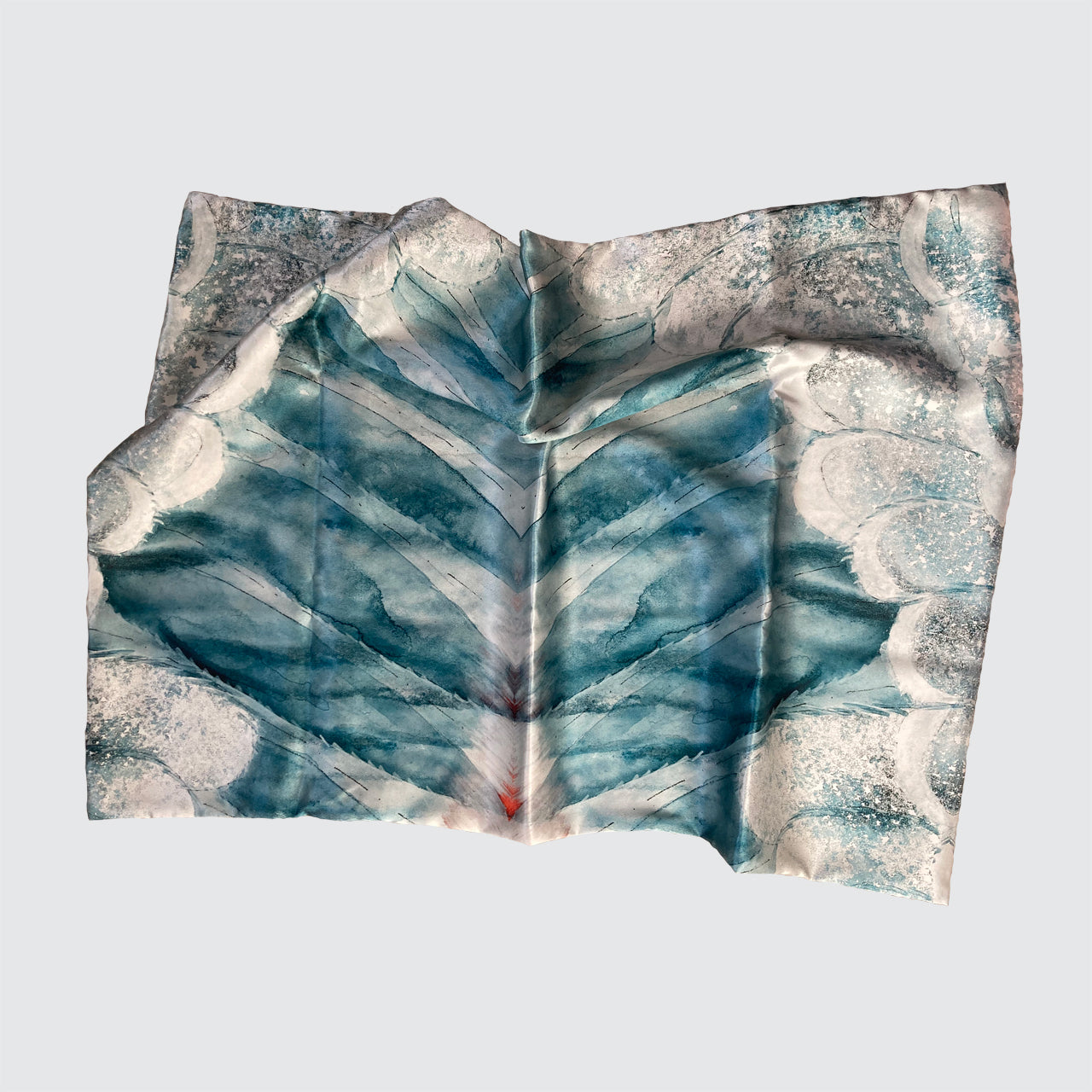 Silk Pillowcase - Aqua With Wing Design