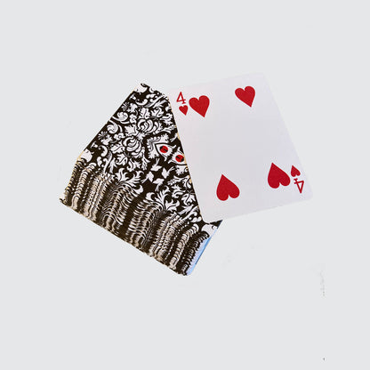 Presentation Burl Wood Box And Damask Playing Card Pack