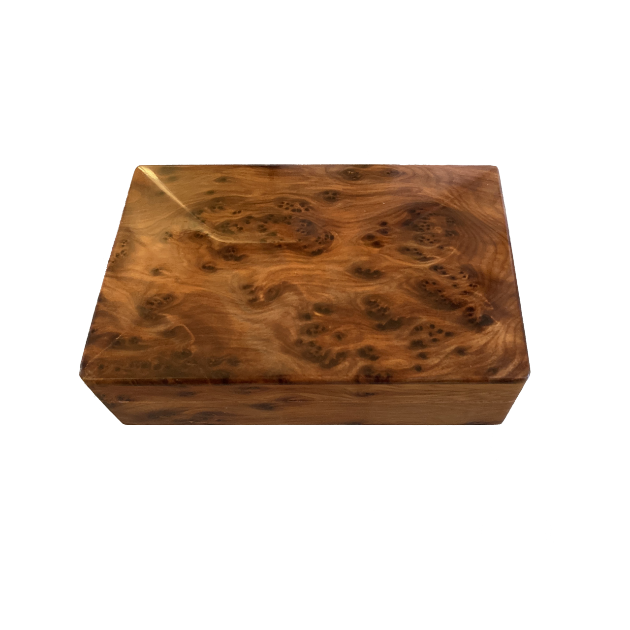 Presentation Burl Wood Box And Damask Playing Card Pack