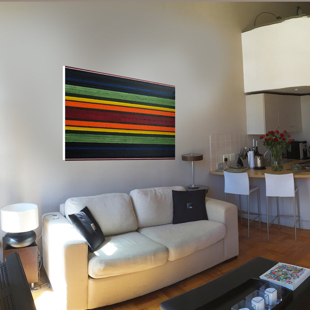 Stripes Chakra Oil Painting by Rose Long