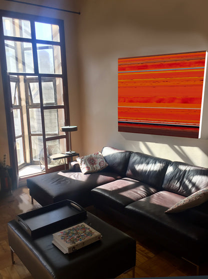 Stripes Orange Oil Painting by Rose Long