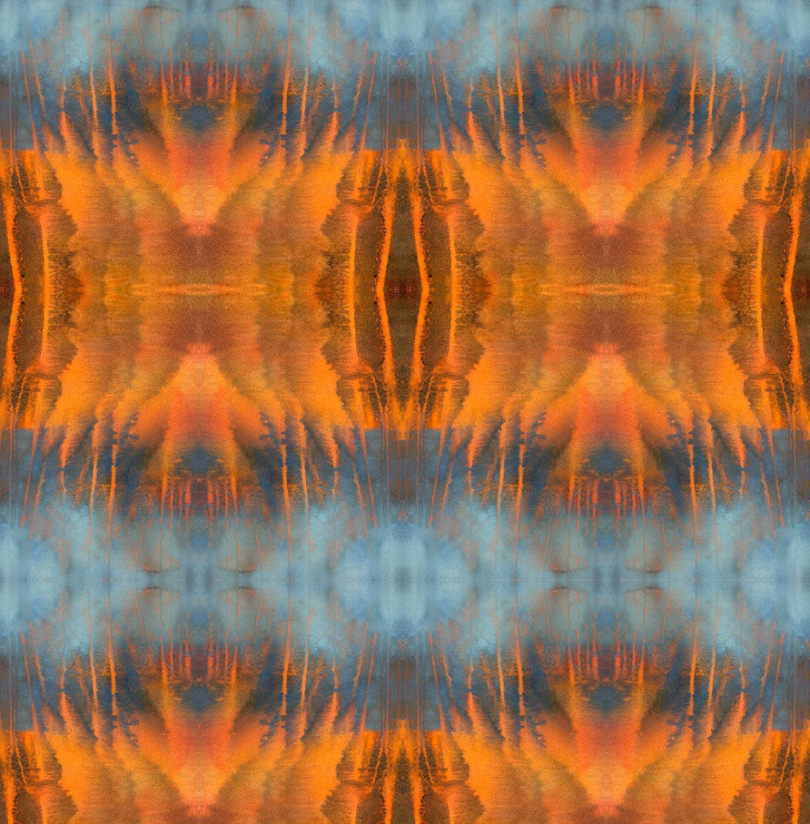Wallpaper Blue Orange Water Abstract - £37.50 per sq metre