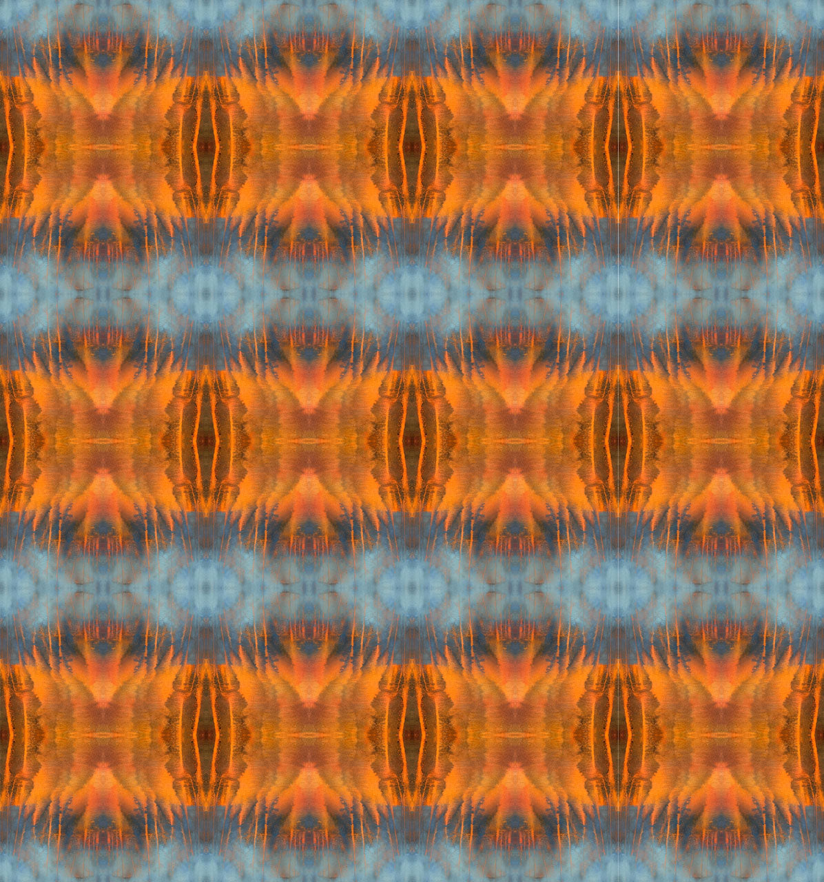 Wallpaper Blue Orange Water Abstract - £37.50 per sq metre