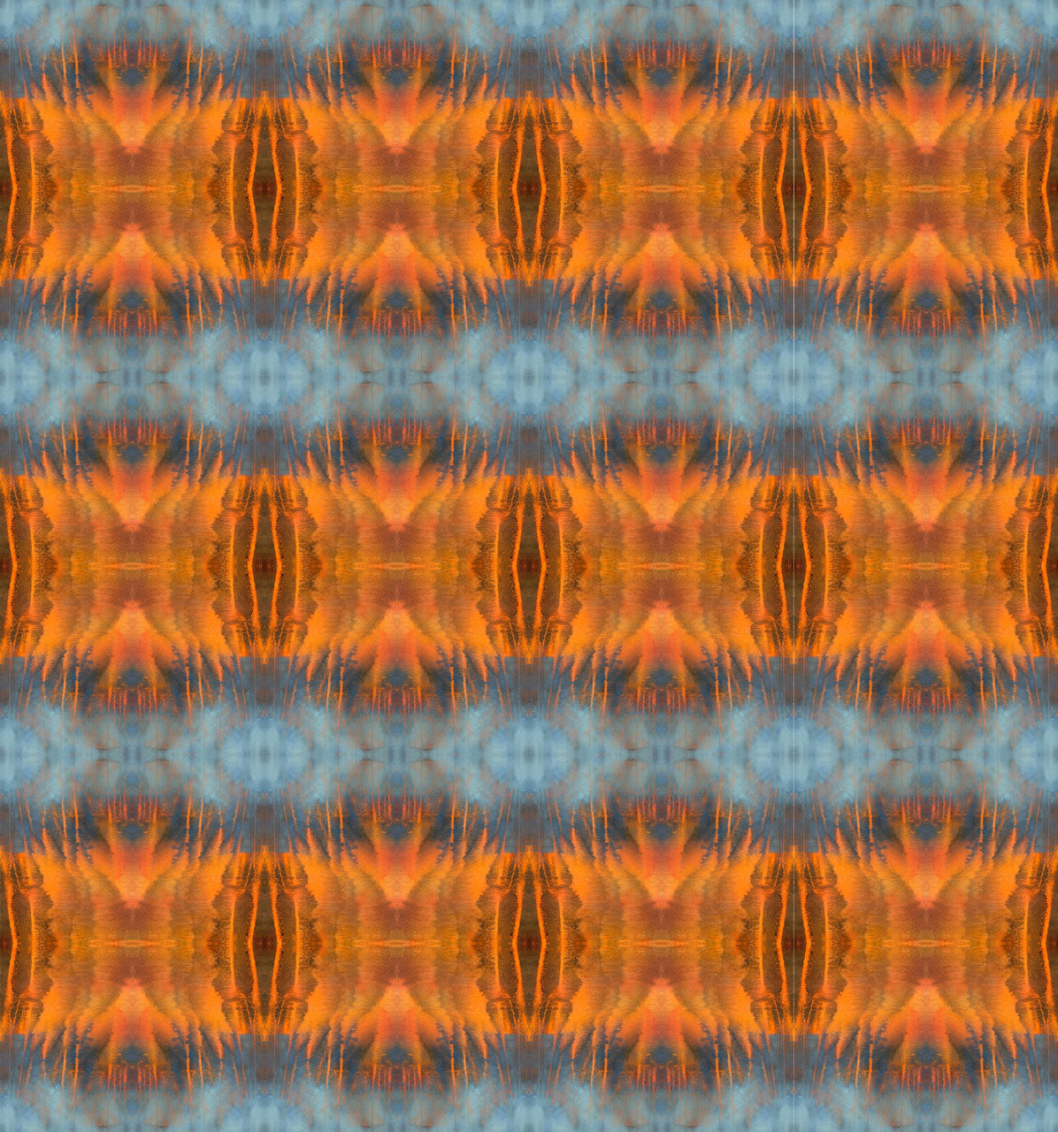 Wallpaper Blue Orange Water Abstract - £37.50 per sq metre