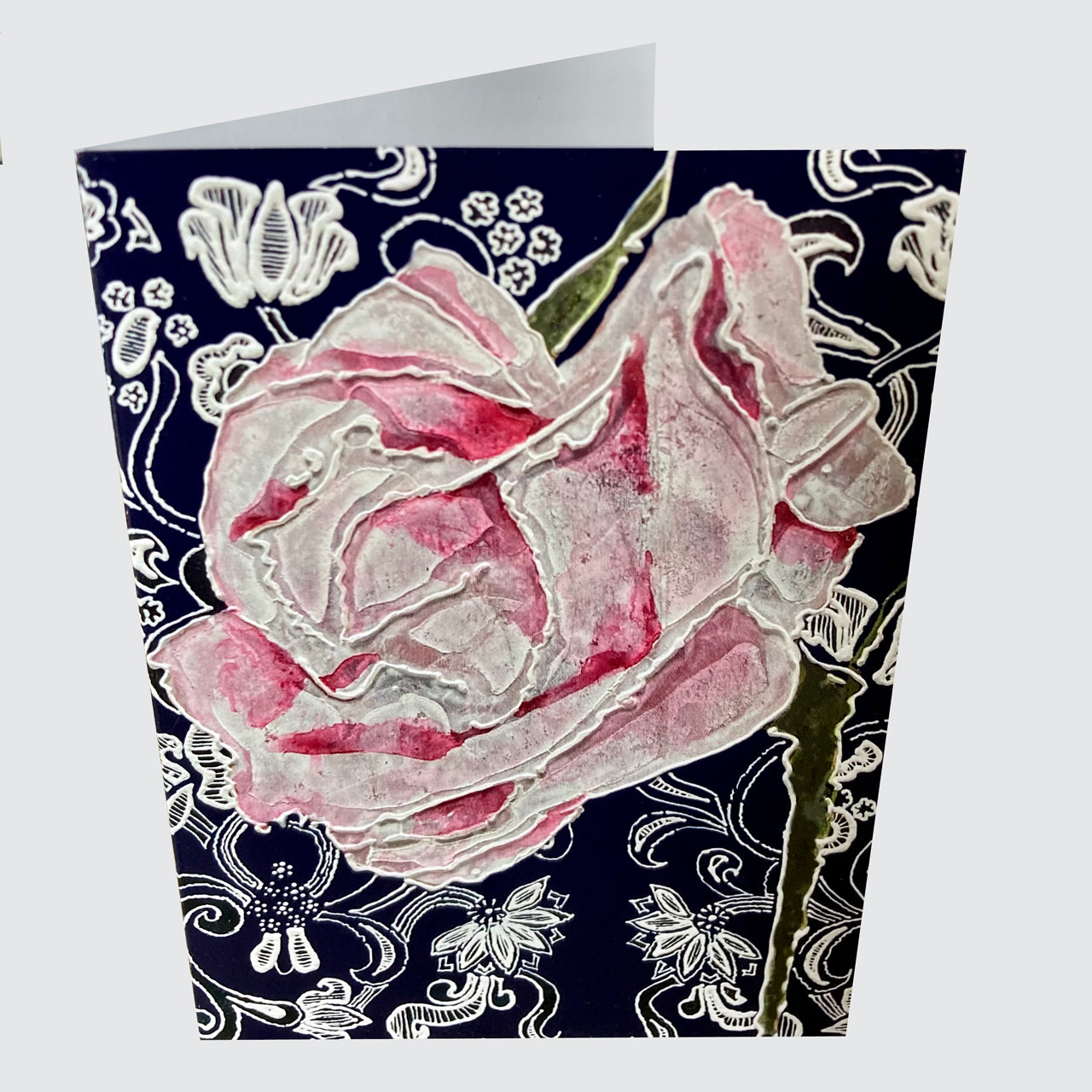 5 card pack Pink Rose Greetings Cards - single design
