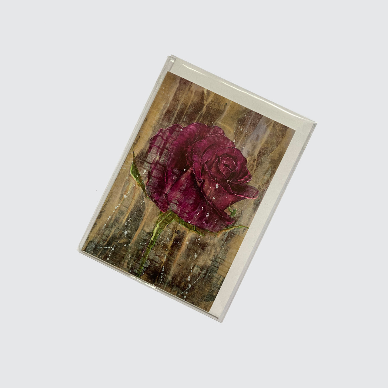 5 card pack Purple Rose Greetings Cards - single design