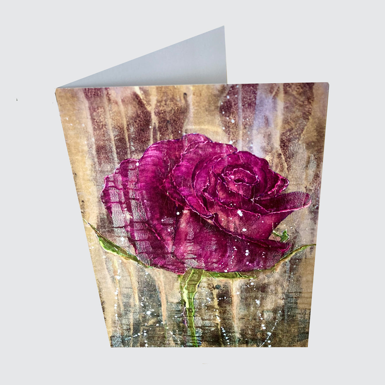 5 card pack Purple Rose Greetings Cards - single design