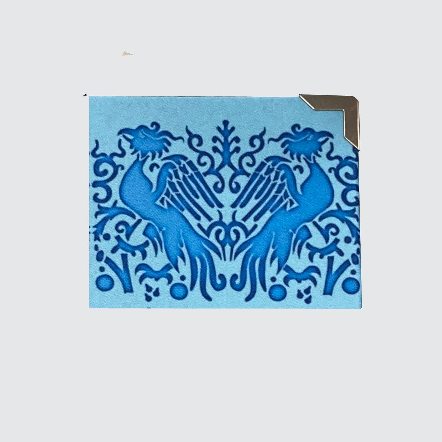 Journal - Hardback Notebook With Blank Pages - Blue Phoenix Pattern