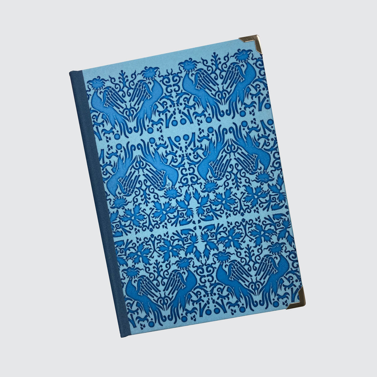 Journal - Hardback Notebook With Blank Pages - Blue Phoenix Pattern