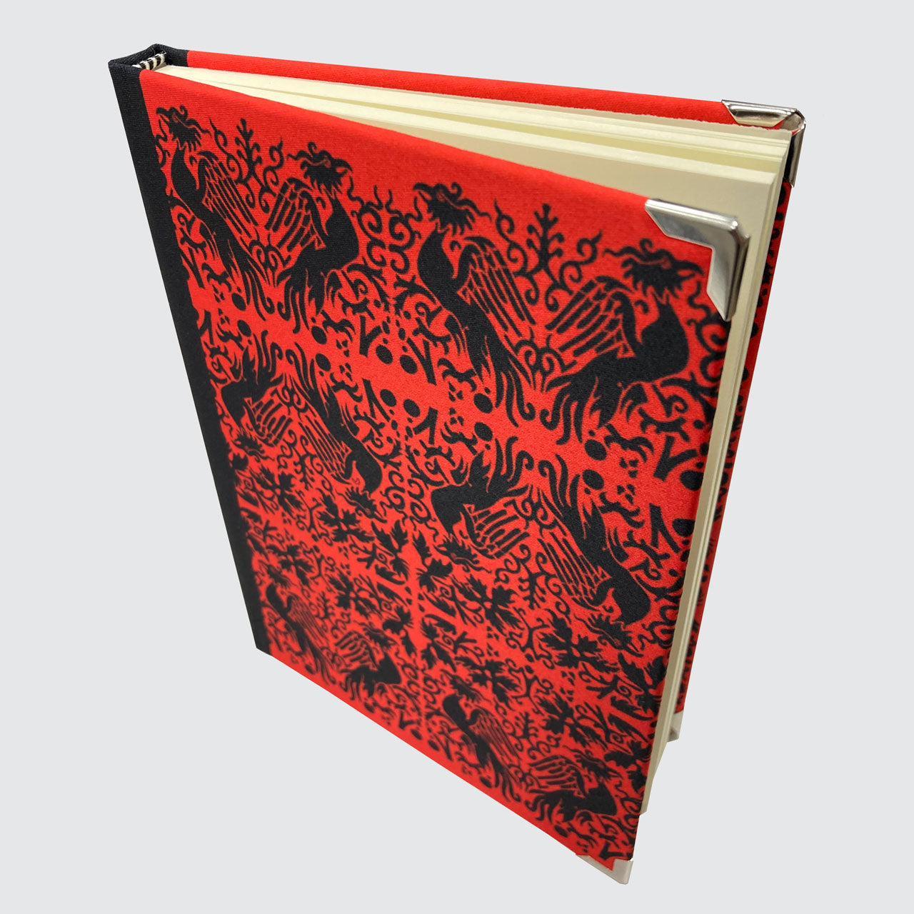 Journal - Hardback Notebook With Blank Pages - Red Phoenix Pattern