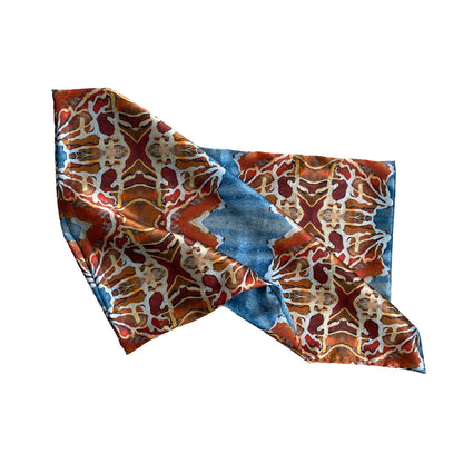 Silk Pillowcase - Orange And Blue