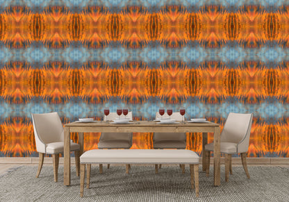 Wallpaper Blue Orange Water Abstract - £37.50 per sq metre