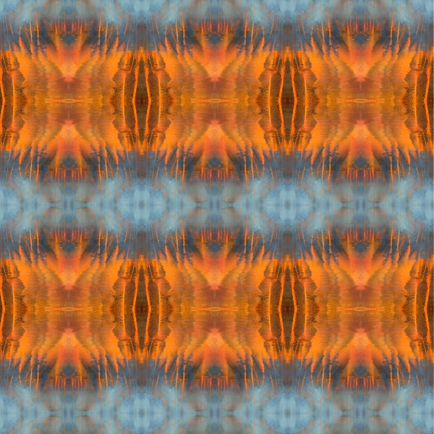 Wallpaper Blue Orange Water Abstract - £37.50 per sq metre