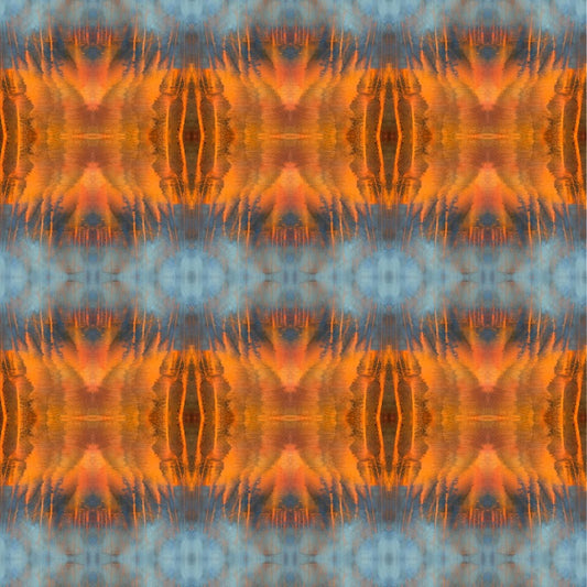 Wallpaper Blue Orange Water Abstract - £37.50 per sq metre