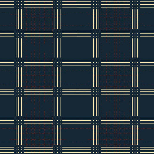 Wallpaper Grid 7 Navy Blue - £37.50 per sq metre