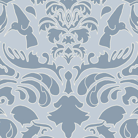 Wallpaper Hummingbird Damask Blue And Pale Blue - £37.50 per sq metre