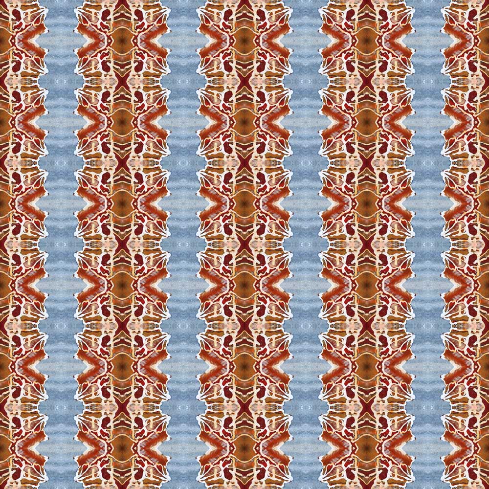 Wallpaper Orange and Blue Rose Abstract - £37.50 per sq metre
